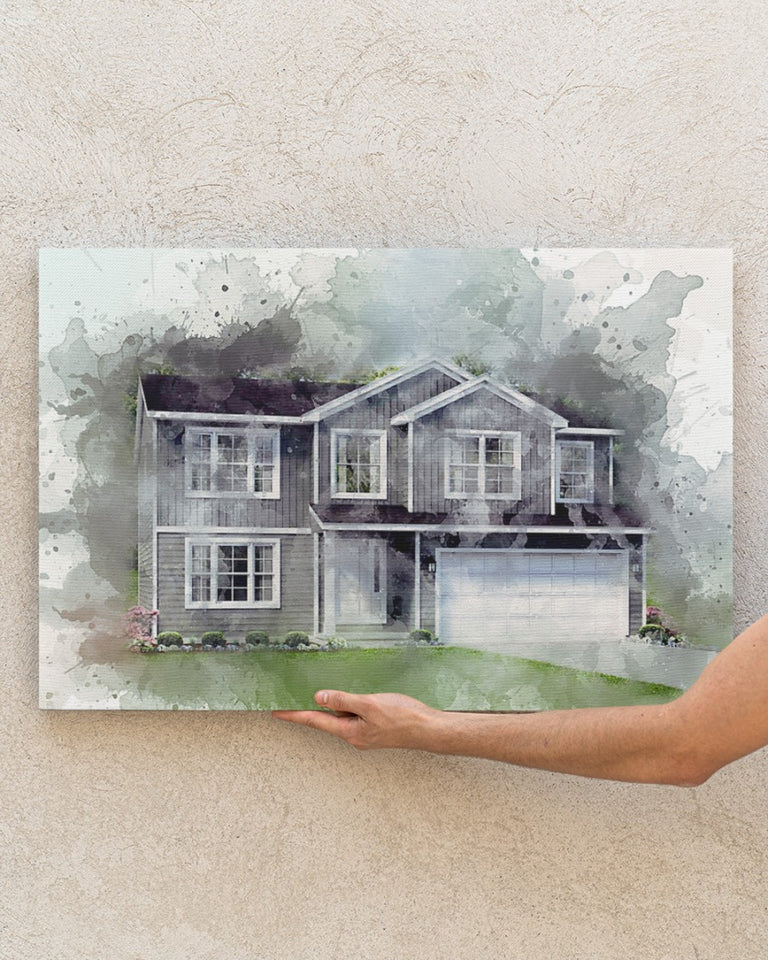 Housewarming Gifts, Gifts for New Homeowners, New Home Gift, Home Watercolor Canvas