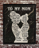 To My Mom Canvas, Mother's Day Gift, Personalized Gift For Mom From Daughter, Christmas Birthday Gift For Mom Print Canvas Wall Art