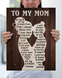 To My Mom Canvas, Mother's Day Gift, Personalized Gift For Mom From Daughter, Christmas Birthday Gift For Mom Print Canvas Wall Art