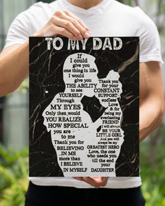 To My Dad Canvas, Father's Day Gift, Personalized Gift For Dad From Daughter, Christmas Birthday Gift For Dad Print Canvas Wall Art