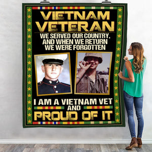 Personalized Photo Vietnam Veteran Fleece Blanket - Gift For Vietnam Veteran