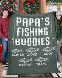 Fishing Grandpa Gift, Fisherman Gift, Fishing Lover Gift For Grandpa,Personalized Papa's Fishing Buddies Fleece/Sherpa Blanket