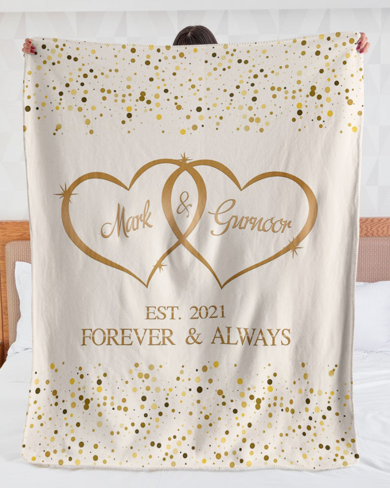 Personalized Couple Gift, Wedding Gift, Engaged Gift, Gift For Her, Gift For Him Premium Blanket