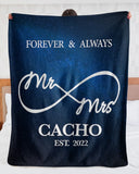 Personalized Mr & Mrs Gift, Couple Gift, Engaged Gift, Gift For Her, Gift For Him, Wedding Gift Premium Blanket