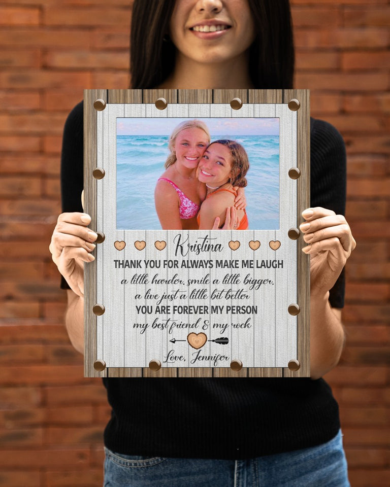 Best Friend Gift Personalized Canvas Wall Art, Bestie Gift Canvas, BFF Gift Canvas, Friendship Watercolor Canvas