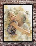 Grandma Gift Photo Canvas, Mother's Day Gift, Birthday Gift For Grandma, Gift For Grandma, Custom Any Photo Portrait, Framed Canvas