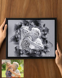 Grandma Gift Photo Black & White Canvas, Mother's Day Birthday Gift For Grandma, Grandma Portrait, Mother's Day Gift, Gift For Grandma, Custom Any Photo Portrait, Framed Canvas