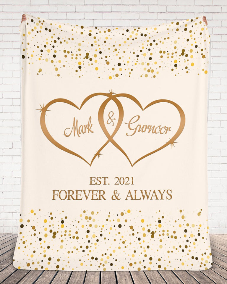 Personalized Couple Gift, Wedding Gift, Engaged Gift, Gift For Her, Gift For Him Premium Blanket
