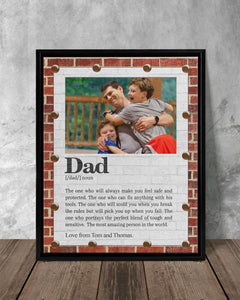 Personalized Dad Definition Canvas, Father's Day Gift Canvas, Personalized Gift For Dad Canvas Wall Art - Greatestcustom