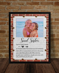 Soul Sister Canvas, Best Friend Definition Wall Art , Gift For Best Friend, Bestie Personalized Canvas