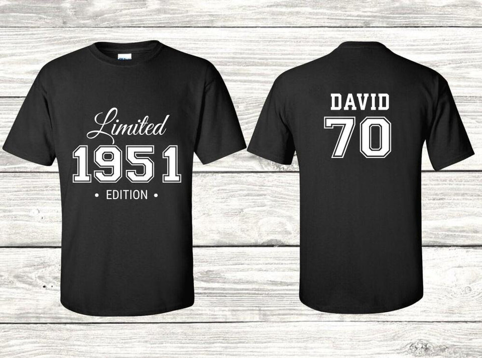 Personalized 1951 Limited Edition 70th Birthday Party Shirt, Birthday Gifts, 70 Years Old Shirt, Limited Edition 70 Year Old, 70th Birthday Party Tee Shirt