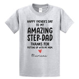 Happy Father's Day To My Amazing Step-Dad, Personalized Shirt, Funny Father's Day gifts Shirt