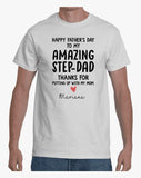 Happy Father's Day To My Amazing Step-Dad, Personalized Shirt, Funny Father's Day gifts Shirt