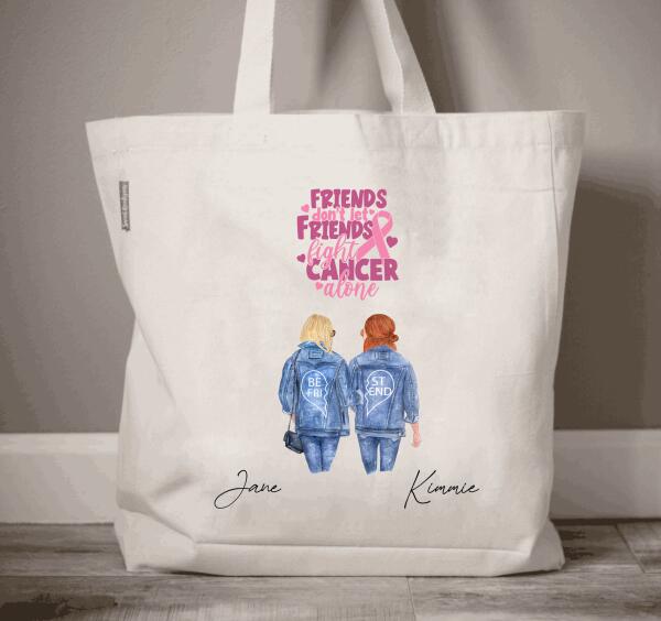 Custom Best Friends Canvas Tote Bag, Personalized Tote Bag, Sisters Tote Bag, Roommate Present, Birthday Gift, Gift For Her