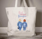Custom Best Friends Canvas Tote Bag, Personalized Tote Bag Gift, Sisters Tote Bag Gift, Roommate Present, Birthday Gift, Gift For Her