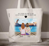 Custom Friends Tote Bag, Personalized Tote Bag, Sisters Tote Bag, Roommate Present, Birthday Gift, Gift For Her, Boho Girl Gift