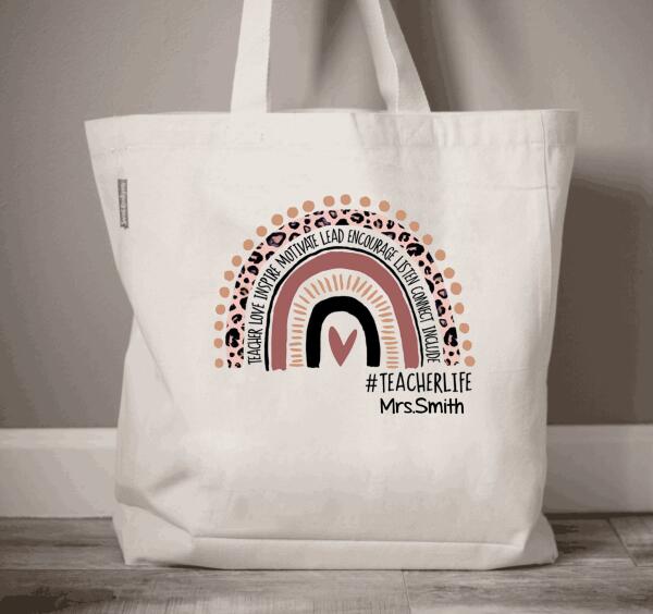 Teachers Life Rainbow Teaching Tote Bag, Kindergarten Teacher Tote Bag, Teacher Gift Ideas, Teacher Gift, Teaching Tote Bag