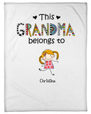 My Grandma Belongs Personalized Fleece Blanket, Gift For Grandma, Mom Gifts, Grandma Blanket, Nana Gifts, Family Gift