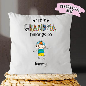 This Grandma Belongs To Personalized Pillow, Mom Gifts, Grandma Gift, Mom Pillow, Grandma Pillow, Family Gift