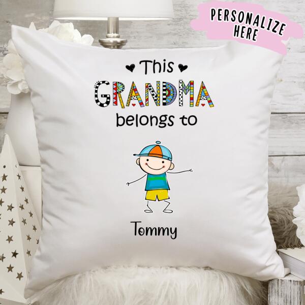 This Grandma Belongs To Personalized Pillow, Mom Gifts, Grandma Gift, Mom Pillow, Grandma Pillow, Family Gift