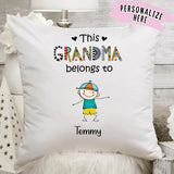 This Grandma Belongs To Personalized Pillow, Mom Gifts, Grandma Gift, Mom Pillow, Grandma Pillow, Family Gift