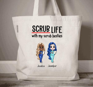 Personalized Nurse Scrub Life Tote Bag, Nurse Life Gift, Nurse Bag, Nurse Gift, Nursing Gift Tote Bag