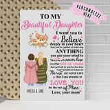 Personalized To My Daughter Mom Letter Wall Canvas, Gift For Daughter from Mom, Birthday Gift, Family Gift