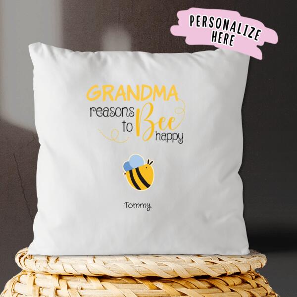 Personalized Grandma Bee Pillow, Grandma Gifts, Mom Gifts, Bee Lovers, Grandma Pillow, Bee Pillow, Birthday Mom Gifts