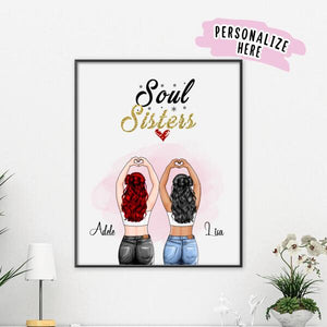 Personalized Soul Sister Art Print, Sister Gift, Gift Ideas for Sister, Best Gift for Sister