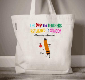 Personalized Teacher Squad Back To School Tote Bag, Teacher Tote Bag, Teacher Gift, Back To School Gift, Teacher Bag