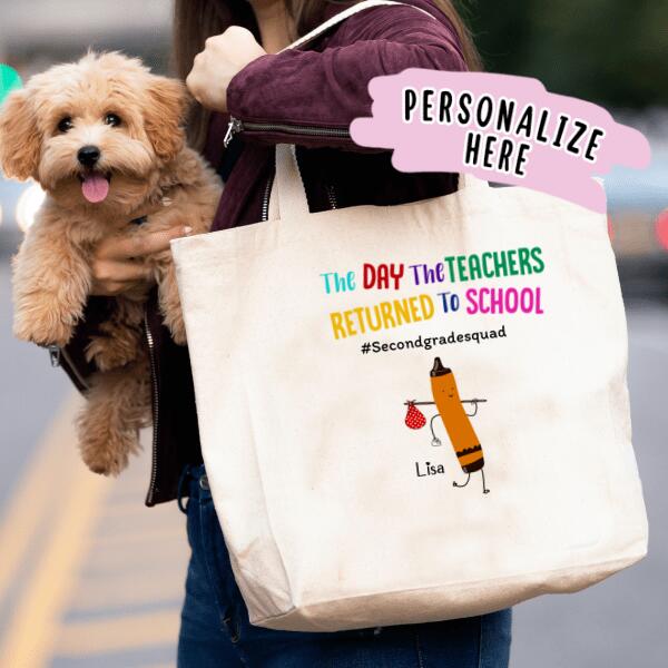 Personalized Teacher Squad Back To School Tote Bag, Teacher Tote Bag, Teacher Gift, Back To School Gift, Teacher Bag
