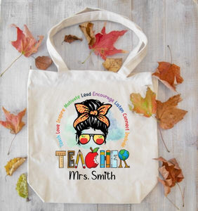 Teacher Personalized Tote Bag, Teacher Gift, Teacher Tote Bag, Teacher Bag Gift