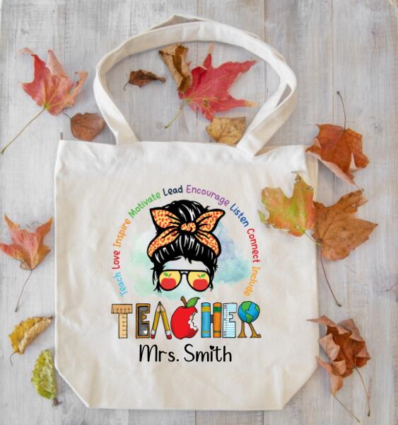 Teacher Personalized Tote Bag, Teacher Gift, Teacher Tote Bag, Teacher Bag Gift