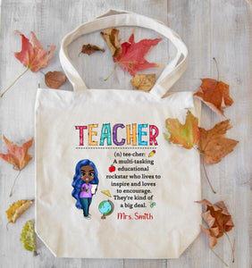 Personalized Teacher Back To School Tote Bag, Teacher Tote Bag, Teacher Gift, Back to School Gift