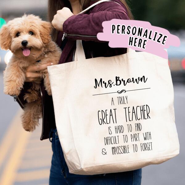 Truly Great Teacher Tote Gift Bag Teacher Gift Personalized