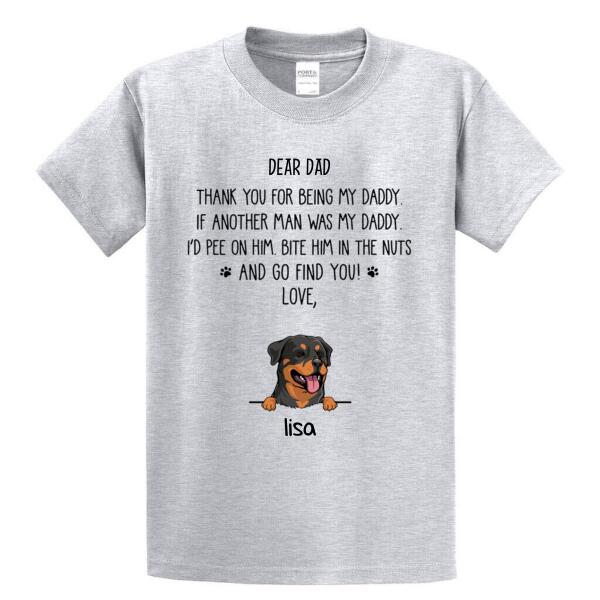 Thank You For Being My Daddy Personalized Premium Shirt, Custom T Shirt, Personalized Gifts for Dog Lovers, Gift For Dad
