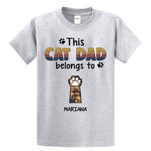 This Cat Dad Belongs To Personalized Premium Shirt, Custom Cat Dad Shirt, Father's Day Gift Shirt, To My Dad Shirt