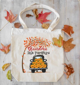 Personalized Fall Grandma Tote bag, Custom Name Gift For Mom Up to 9 Kids
