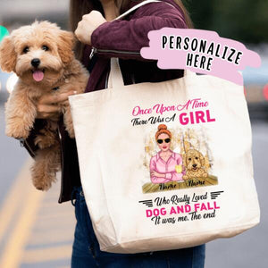Personalized Quote Dog Mom Fall Premium Tote Bag, Gift For Dog Lovers Halloween Season