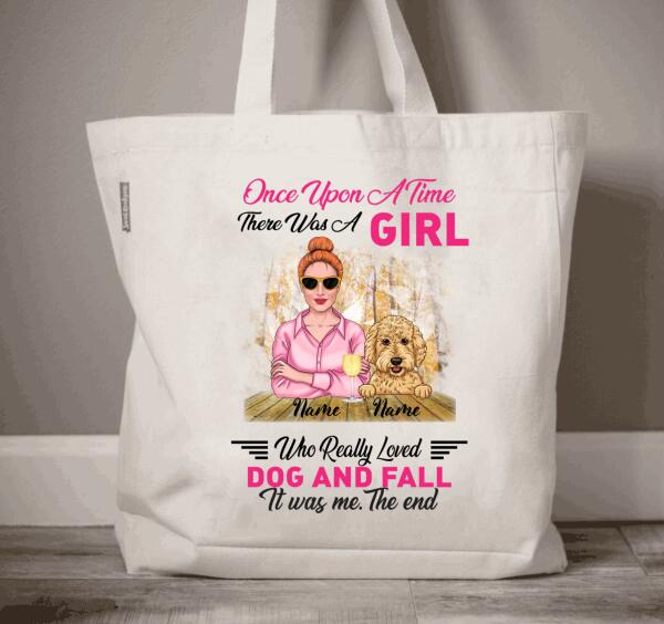 Personalized Quote Dog Mom Fall Premium Tote Bag, Gift For Dog Lovers Halloween Season