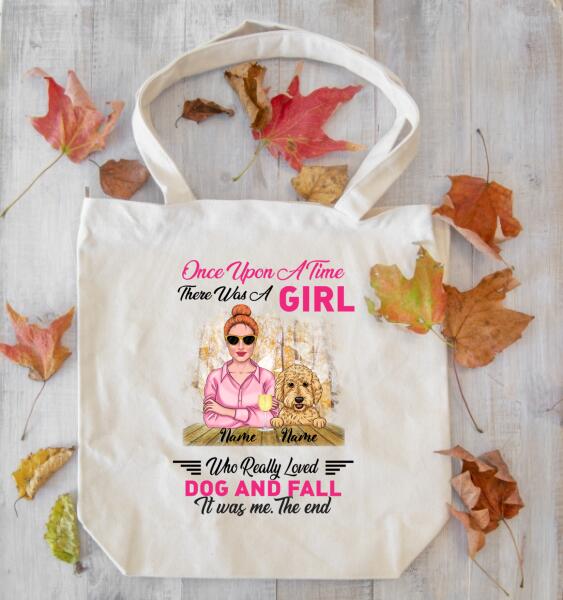 Personalized Quote Dog Mom Fall Premium Tote Bag, Gift For Dog Lovers Halloween Season