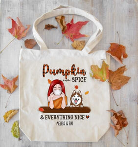 Personalized Dog Mom Fall Premium Tote bag, Gift For Dog Lovers