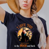 Personalized Couple Love Story Halloween Premium Shirt, Gift For Her, Gift For Him I Love You To The Moon And Back