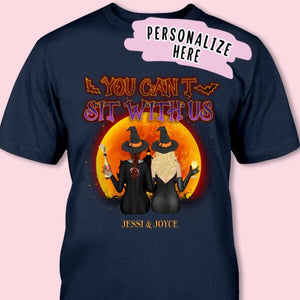 Personalized Halloween Up To 3 Witches Friend Sister Premium Shirt, Best Friend Gift
