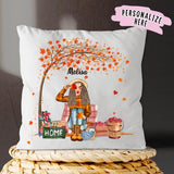 Personalized Girl Autumn Fall Season Premium Pillow, Fall Season Gift For Girls
