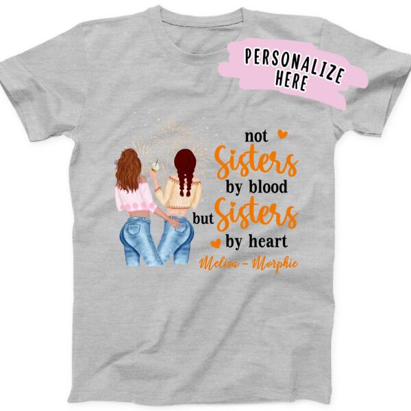Personalized Fall Bestie Sister Shirt, Sister Gift, Friends Gift, Not Sisters By Blood But Sisters By Heart Shirt