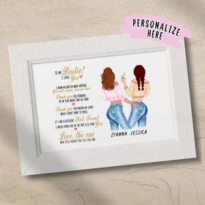 Personalized Best Friend Letter Premium Poster Print, To My Bestie Gift, Sister Gift