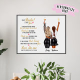 Personalized Best Friend Sisters Premium Poster, Gift For Bestie