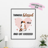 Personalized Cat Thanksgiving Premium Poster Print, Gift For Cat Lovers