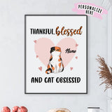 Personalized Cat Thanksgiving Premium Poster Print, Gift For Cat Lovers